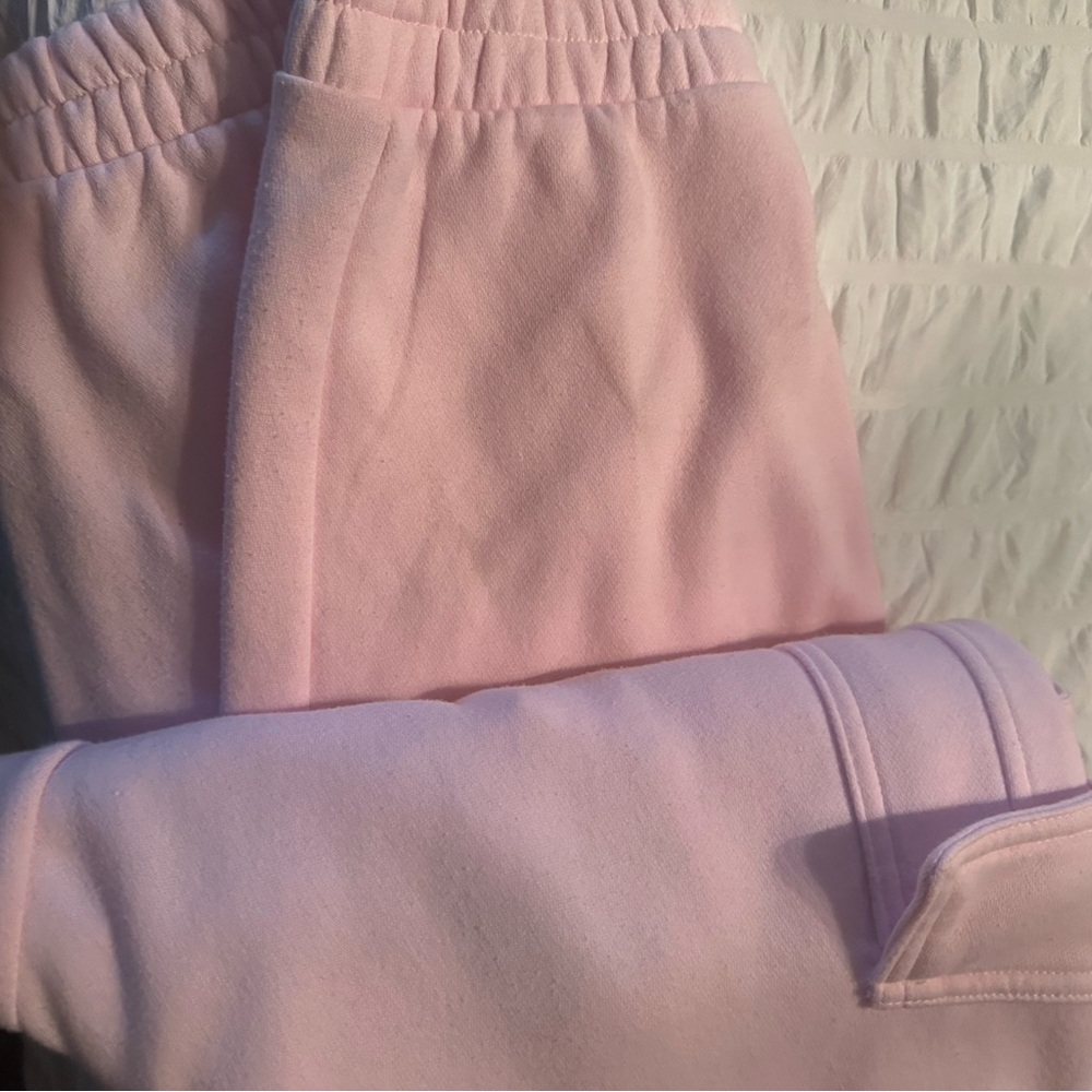 Pink Elastic Waist Track Pants with Soft Knit Fabric great design